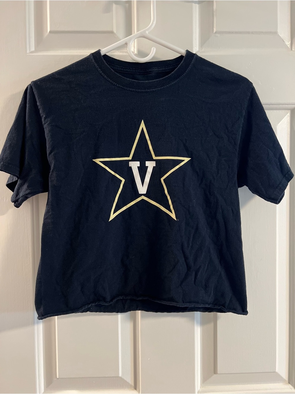 Vanderbilt Russell Athletic Cropped Black Tee